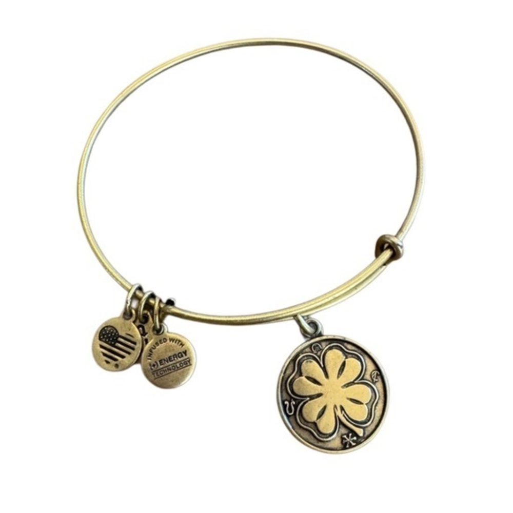 Alex and Ani Gold Clover Charm Bracelet